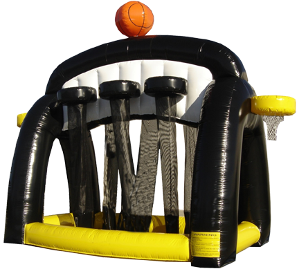 Inflatable basketball eight hoops